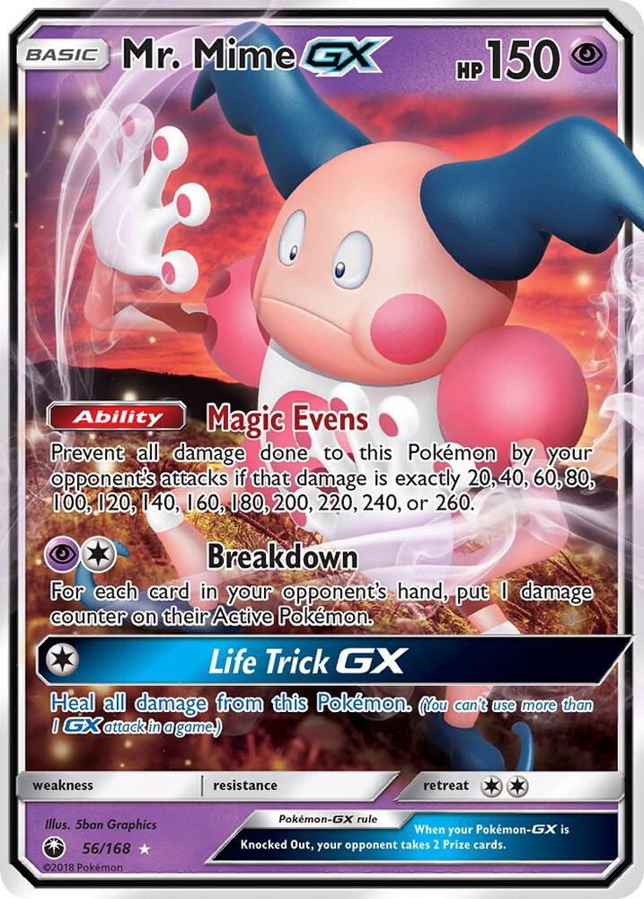 2018 Pokemon SM - Celestial Storm 56/168 Mr. Mime GX Ultra Rare