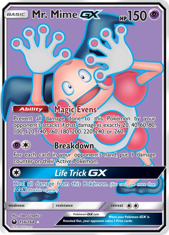 2018 Pokemon SM - Celestial Storm 156/168 Mr. Mime GX (Full Art) Ultra Rare