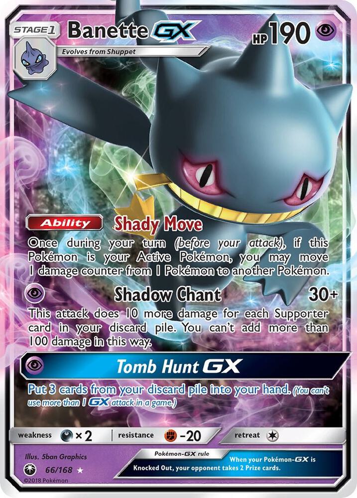 2018 Pokemon SM - Celestial Storm 66/168 Banette GX Ultra Rare