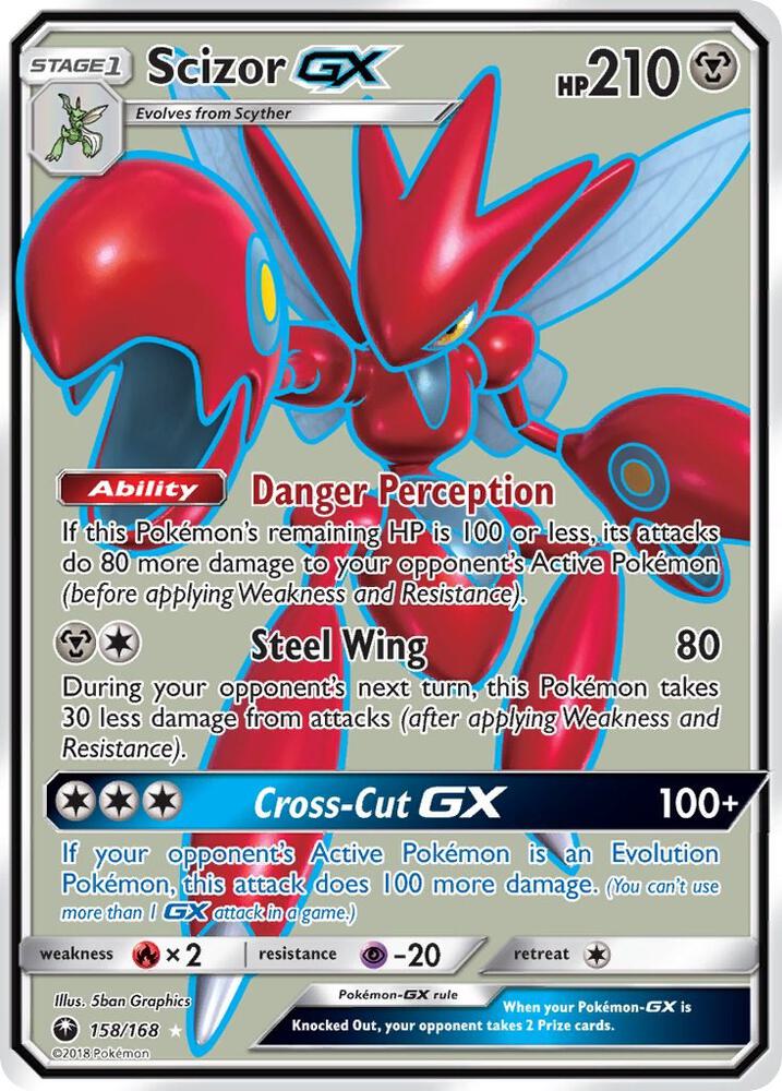 2018 Pokemon SM - Celestial Storm 158/168 Scizor GX (Full Art) Ultra Rare
