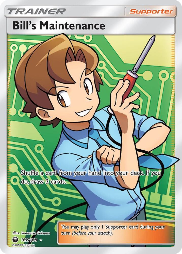 2018 Pokemon SM - Celestial Storm 162/168 Bill's Maintenance Full Art Ultra Rare