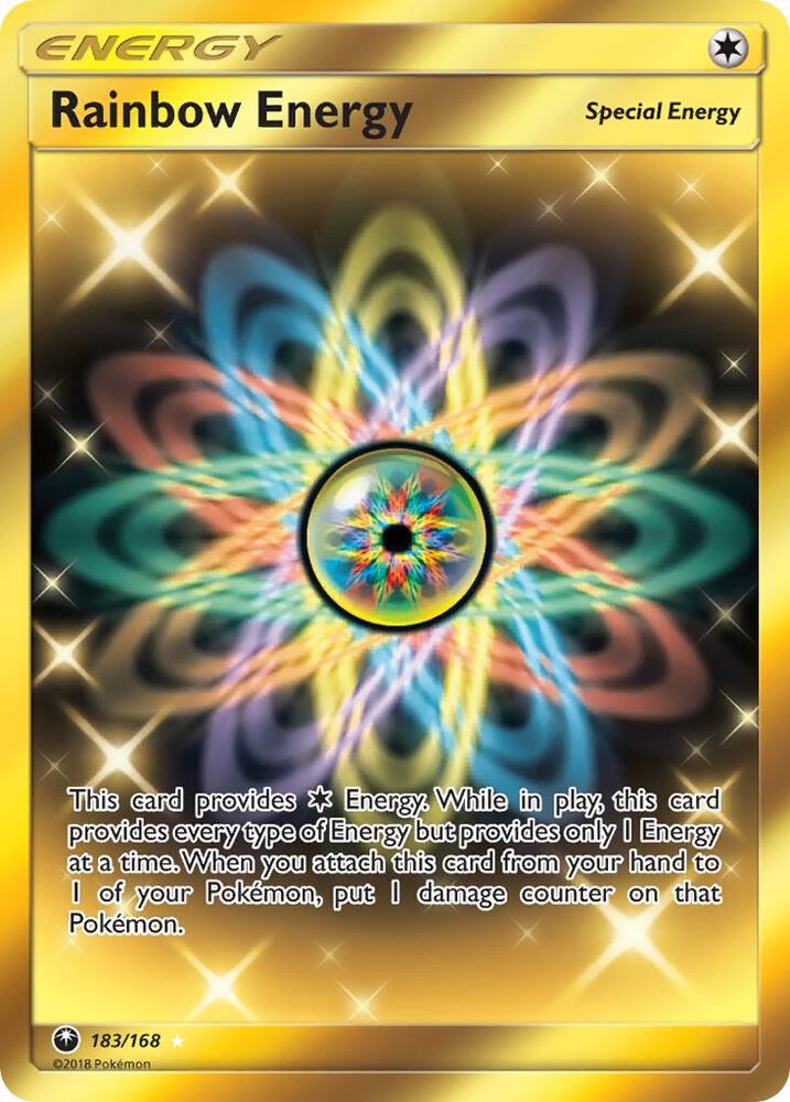 2018 Pokemon SM - Celestial Storm 183/168 Rainbow Energy (Secret) Secret Rare