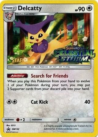 2016 Pokemon SM Promos SM132 Delcatty - SM132 (Prerelease) [Staff] Promo