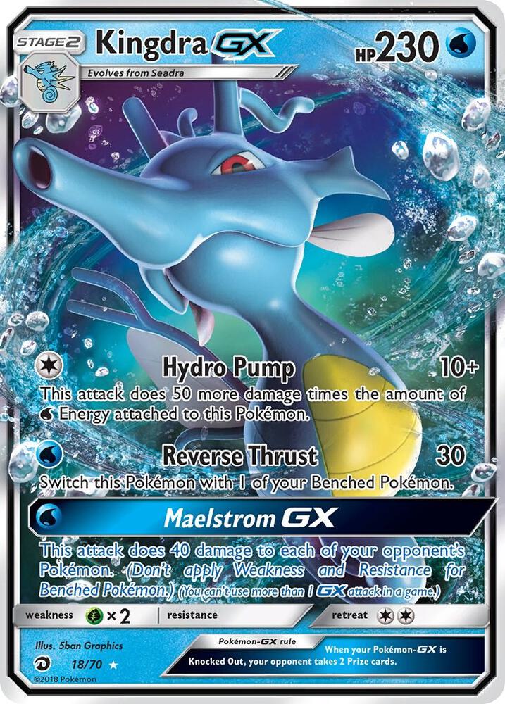 2018 Pokemon Dragon Majesty 18/70 Kingdra GX Ultra Rare
