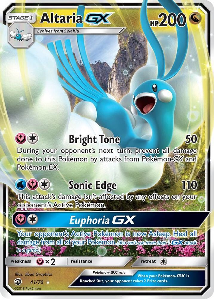 2018 Pokemon Dragon Majesty 41/70 Altaria GX Ultra Rare