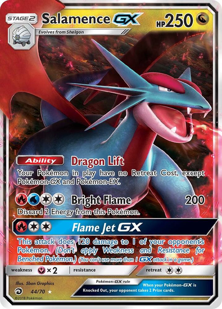 2018 Pokemon Dragon Majesty 44/70 Salamence GX Ultra Rare