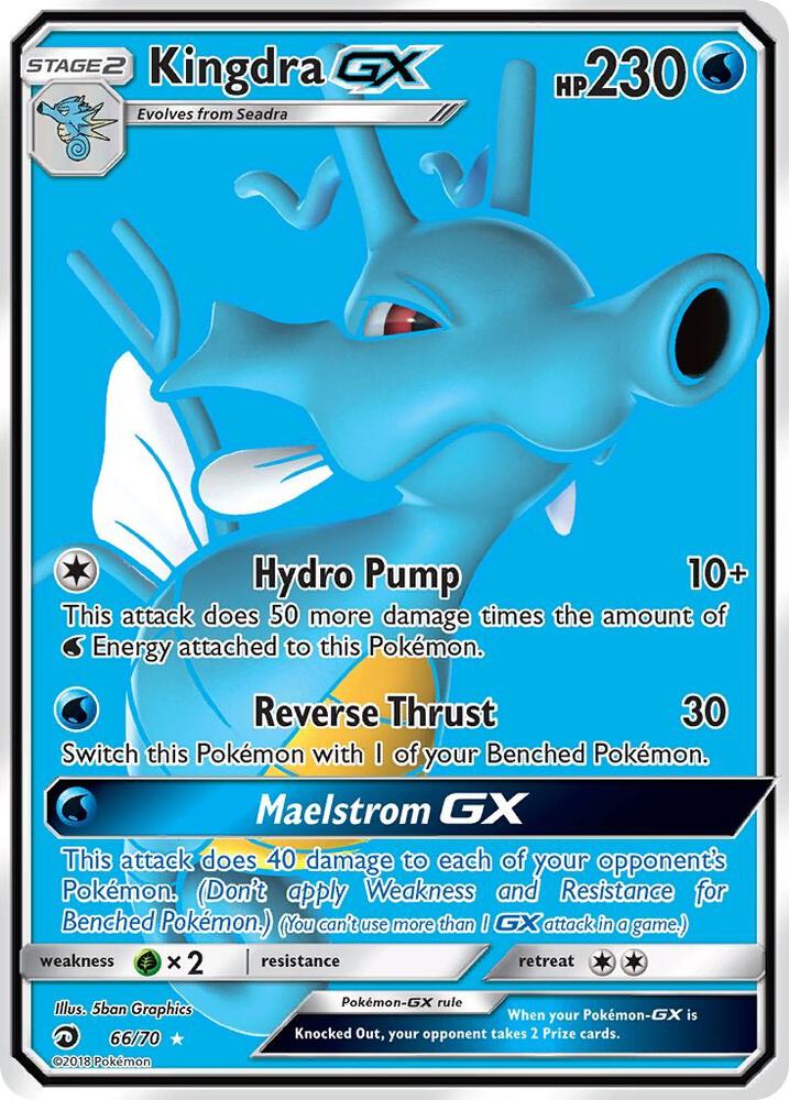 2018 Pokemon Dragon Majesty 66/70 Kingdra GX (Full Art) Ultra Rare