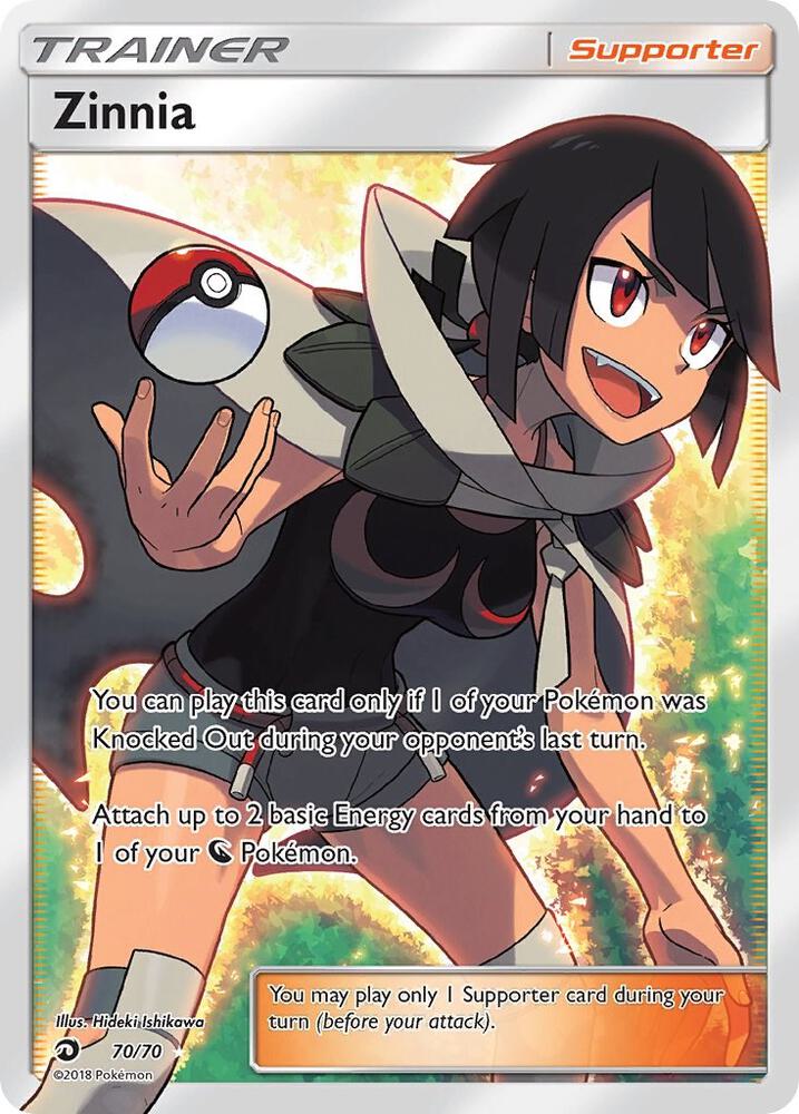 2018 Pokemon Dragon Majesty 70/70 Zinnia (Full Art) Ultra Rare
