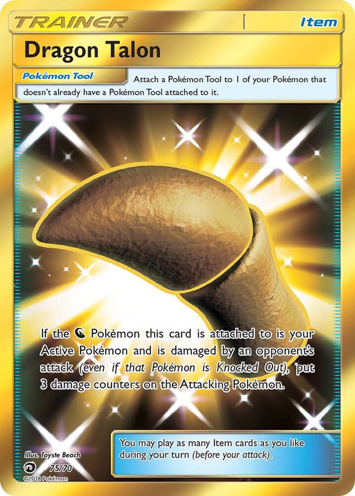 2018 Pokemon Dragon Majesty 75/70 Dragon Talon Secret Rare