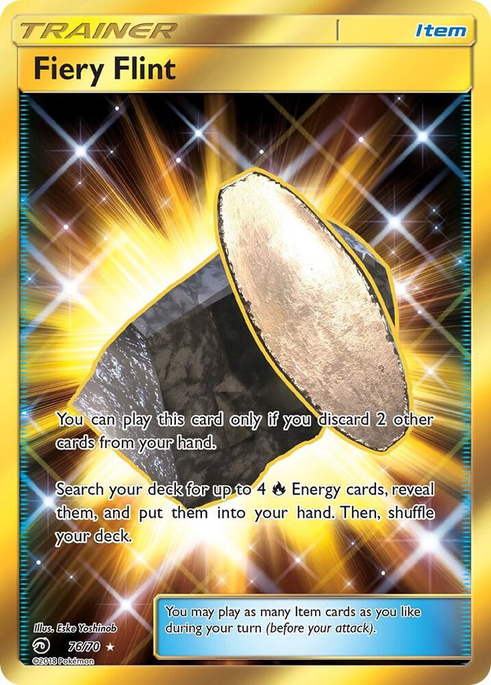 2018 Pokemon Dragon Majesty 76/70 Fiery Flint Secret Rare