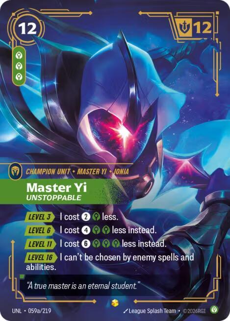 Master Yi - Unstoppable 059a/219 (Unleashed)  - Foil