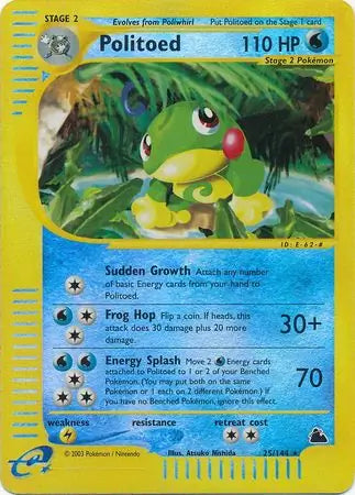 Politoed  025/144 (Skyridge)  - Reverse Holofoil