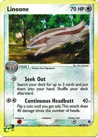 Linoone 38/109 (Ruby and Sapphire)  - Reverse Holofoil