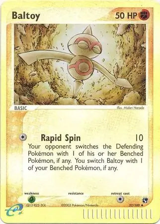 Baltoy 32/100 (EX Sandstorm)  - Reverse Holofoil
