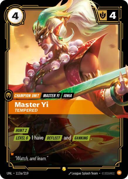 Master Yi - Tempered 113a/219 (Unleashed)  - Foil