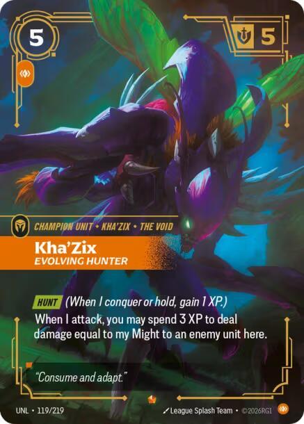 Kha'Zix - Evolving Hunter 119/219 (Unleashed)  - Foil