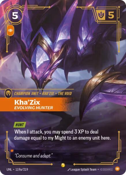 Kha'Zix - Evolving Hunter 119a/219 (Unleashed)  - Foil
