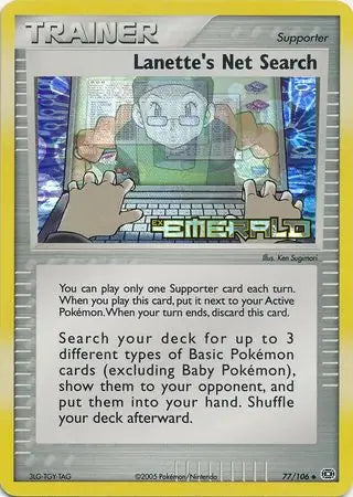 Lanette's Net Search 77/106 (Emerald)  - Reverse Holofoil