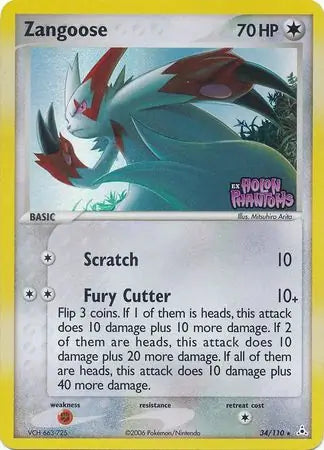 Zangoose 34/110 (Holon Phantoms)  - Reverse Holofoil