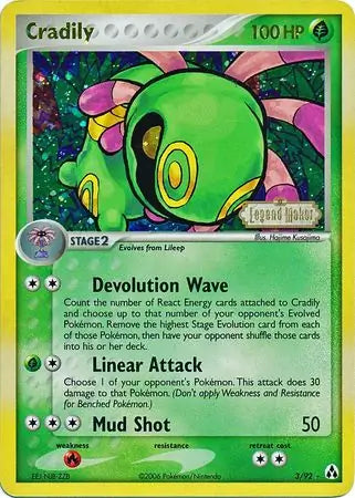 Cradily 3/92 (Legend Maker)  - Reverse Holofoil