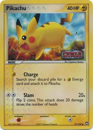 Pikachu 57/108 (Power Keepers)  - Reverse Holofoil