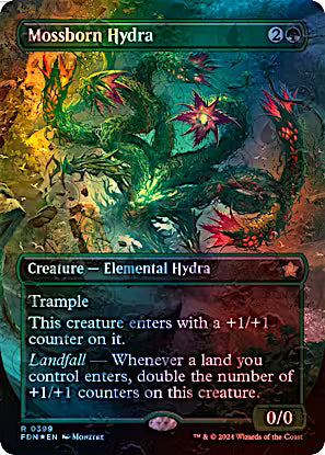 Mossborn Hydra 399/291 (Foundations)  - Borderless Mana Foil