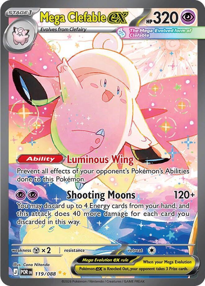 Mega Clefable ex 119/088 (ME03: Perfect Order)  - Holofoil