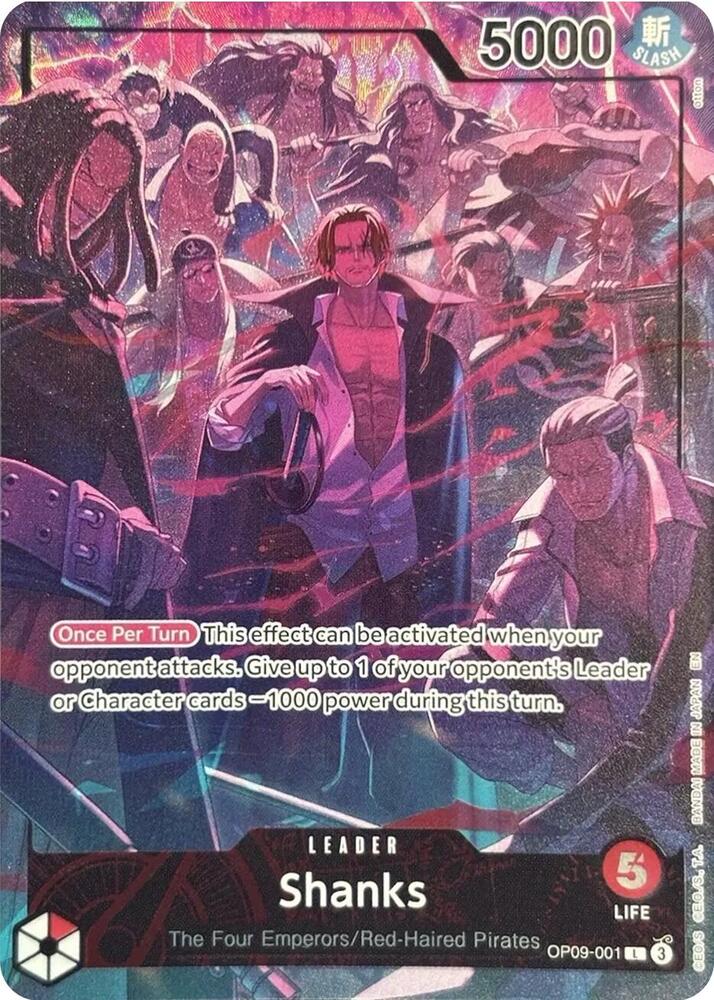 Shanks (2nd Anniversary) OP09-001 (One Piece Promotion Cards)  - Alternate Art Foil