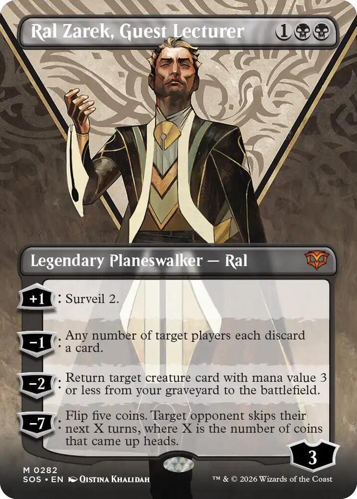 Ral Zarek, Guest Lecturer 282 (Secrets of Strixhaven)  - Borderless