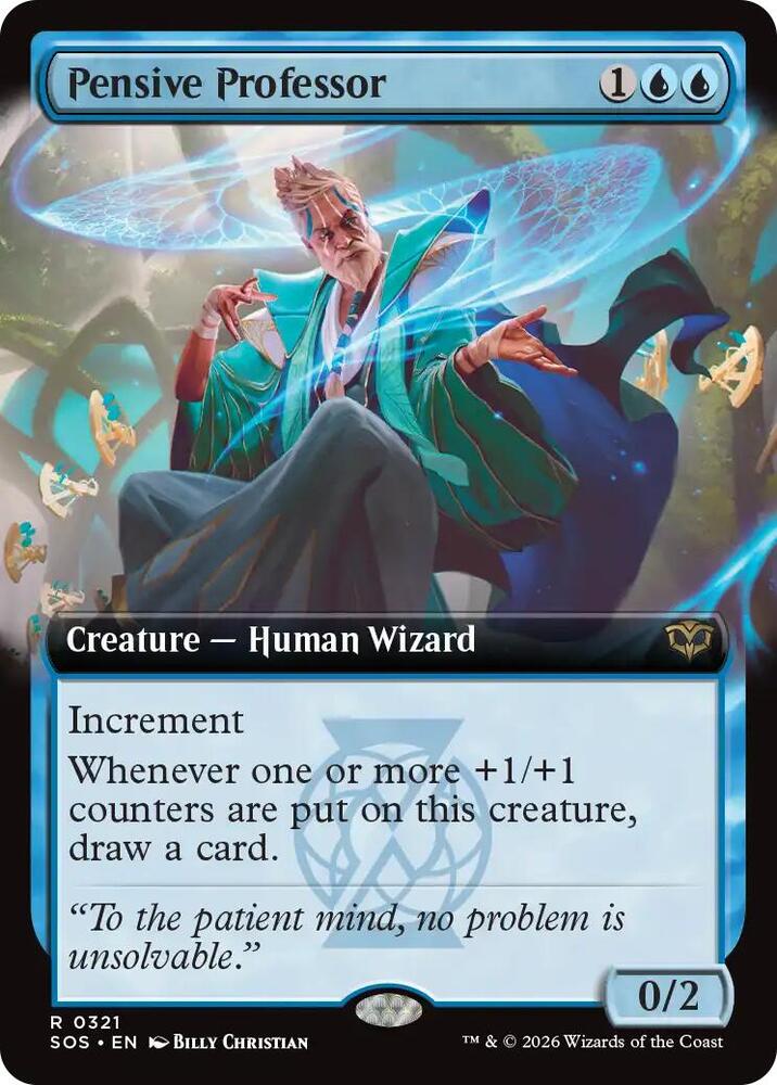 Pensive Professor Extended Art 321 (Secrets of Strixhaven)  - Extended Art Foil