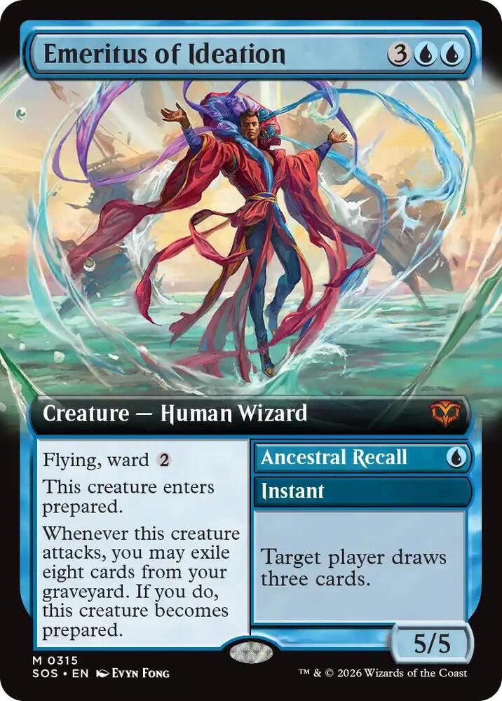 Emeritus of Ideation // Ancestral Recall 315 (Secrets of Strixhaven)  - Extended Art