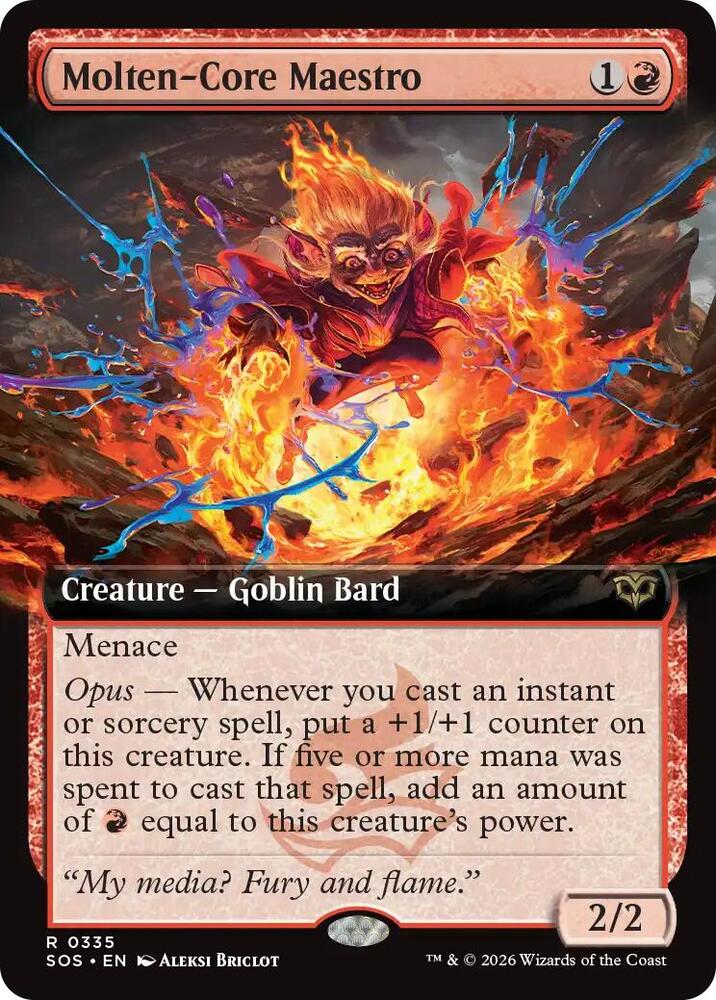 Molten-Core Maestro 335 (Secrets of Strixhaven)  - Extended Art