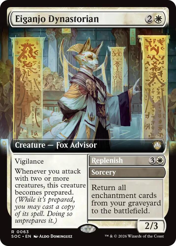 Eiganjo Dynastorian // Replenish 63 (Commander: Secrets of Strixhaven)  - Extended Art
