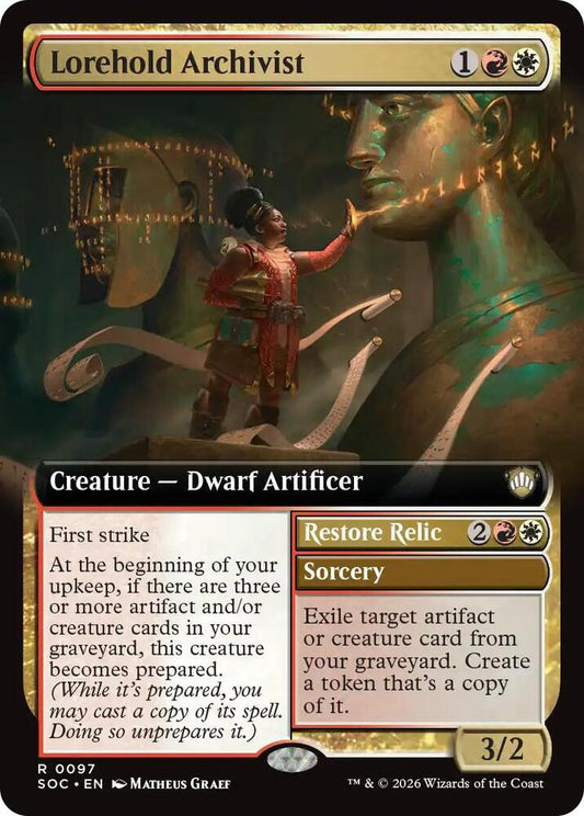 Lorehold Archivist // Restore Relic 97 (Commander: Secrets of Strixhaven)  - Extended Art