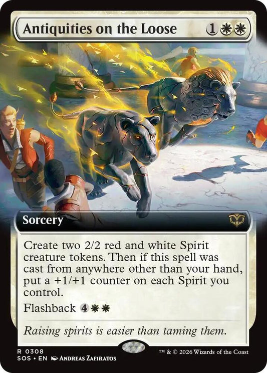 Antiquities on the Loose Extended Art 308 (Secrets of Strixhaven)  - Extended Art Foil