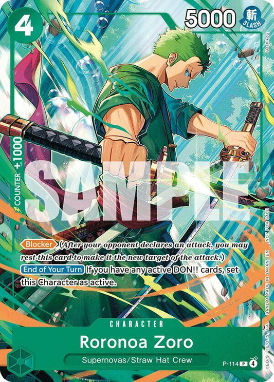 Roronoa Zoro P-114 (One Piece Promotion Cards)  - Foil