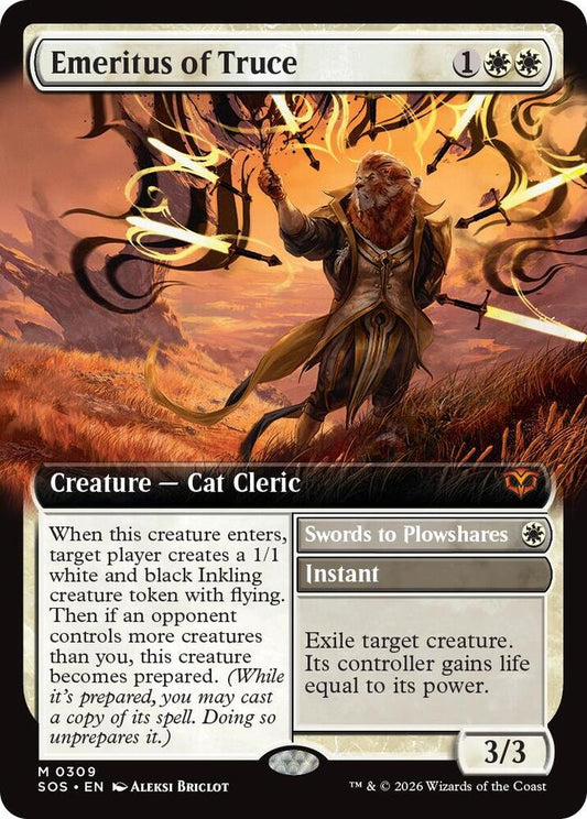 Emeritus of Truce Extended Art 309 (Secrets of Strixhaven)  - Extended Art Foil