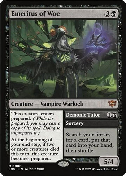 Emeritus of Woe // Demonic Tutor 80 (Secrets of Strixhaven) 