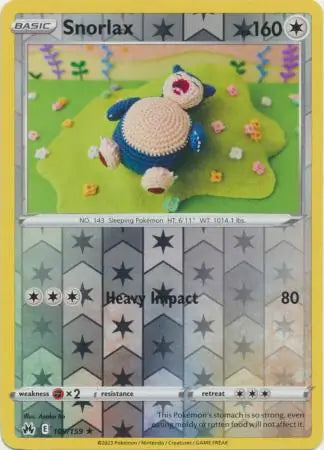 Snorlax 109/159 (Crown Zenith)  - Reverse Holofoil