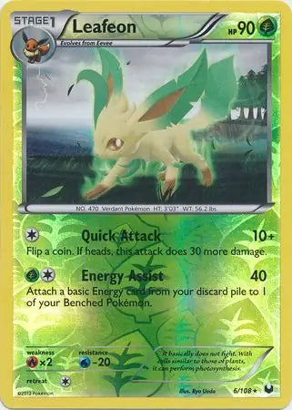 Leafeon 6/108 (Dark Explorers)  - Reverse Holofoil