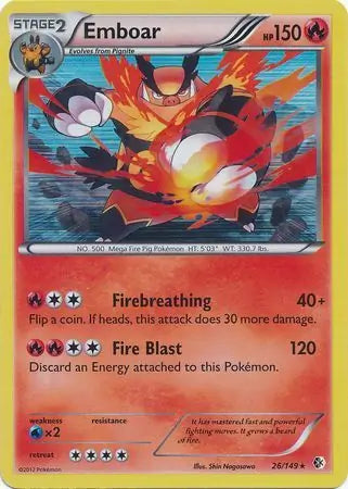 Emboar 26/149 (Boundaries Crossed)  - Reverse Holofoil