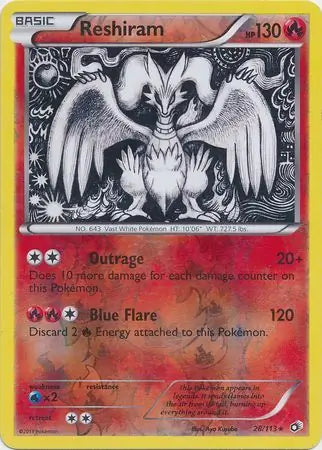 Reshiram 28/113 (Legendary Treasures)  - Reverse Holofoil