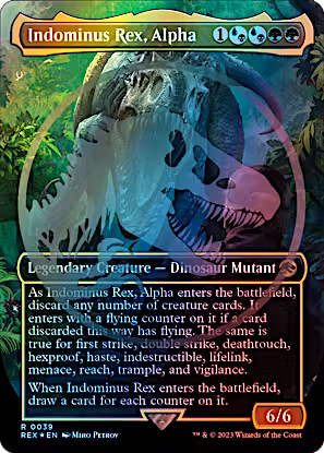 Indominus Rex, Alpha 39/26 (Universes Beyond: Jurassic World Collection)  - Borderless Emblem Foil