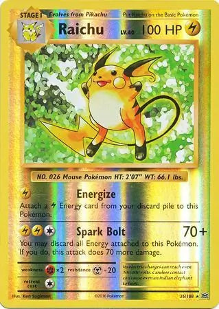 Raichu 36/108 (XY - Evolutions)  - Reverse Holofoil