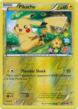 Pikachu 27/111 (XY - Furious Fists)  - Reverse Holofoil