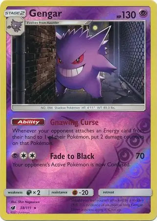 Gengar 38/111 (SM - Crimson Invasion)  - Reverse Holofoil