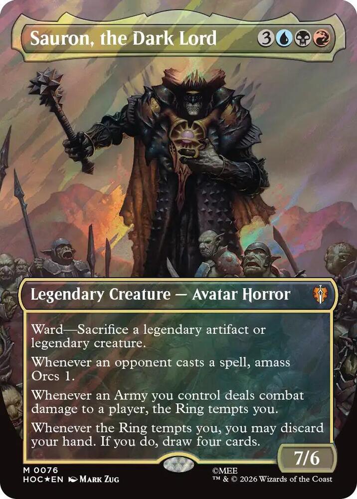 Sauron, the Dark Lord 76 (The Hobbit: Eternal-Legal)  - Borderless Surge Foil