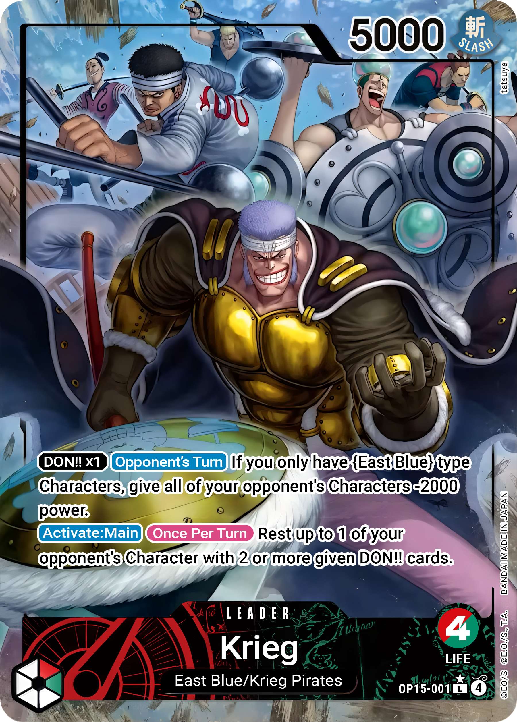 Krieg OP15-001 (Adventure on Kami's Island)  - Alternate Art Foil