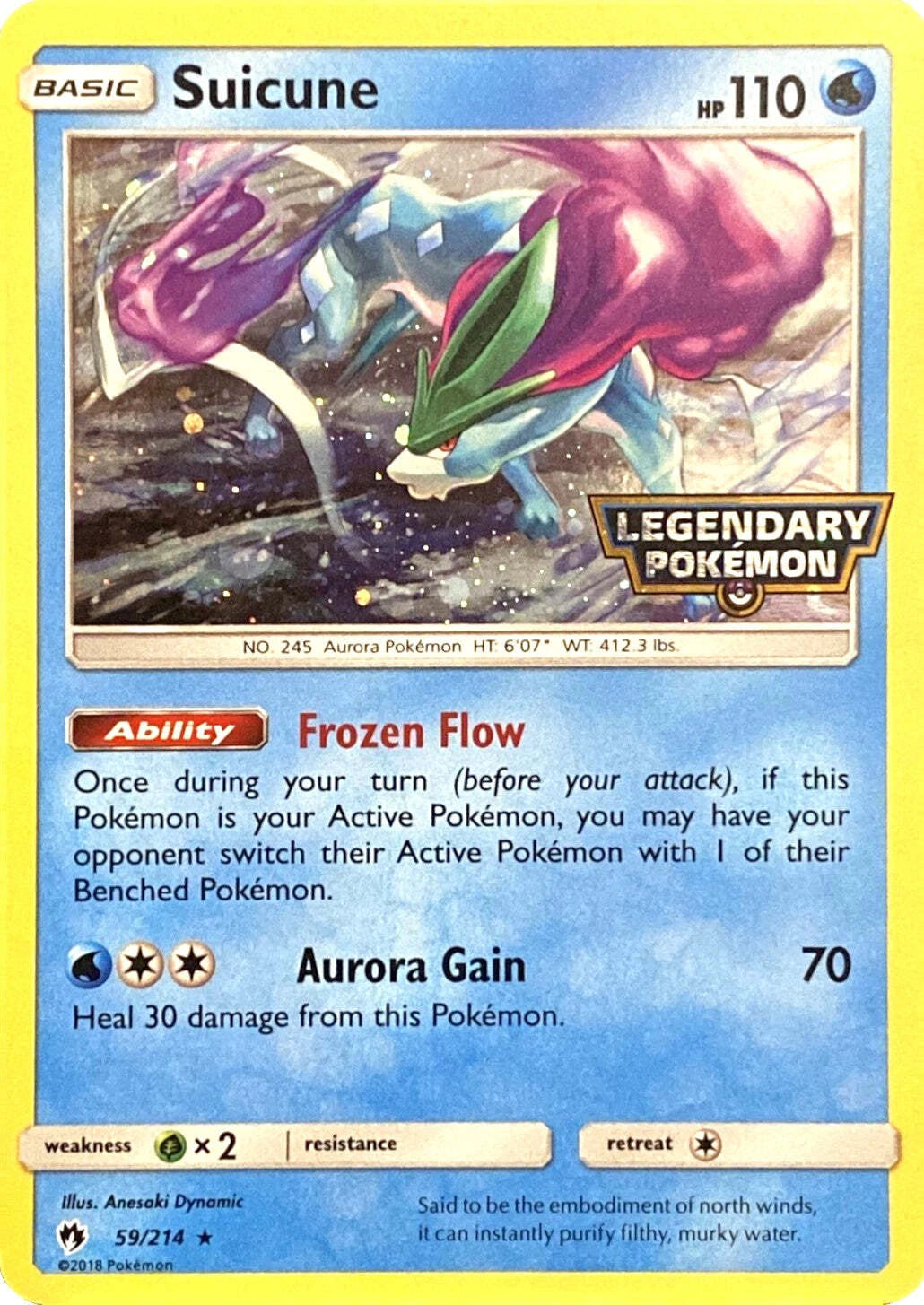 Suicune Legendary Pokemon Stamped 059/214 (Miscellaneous Cards & Products)  - Holofoil