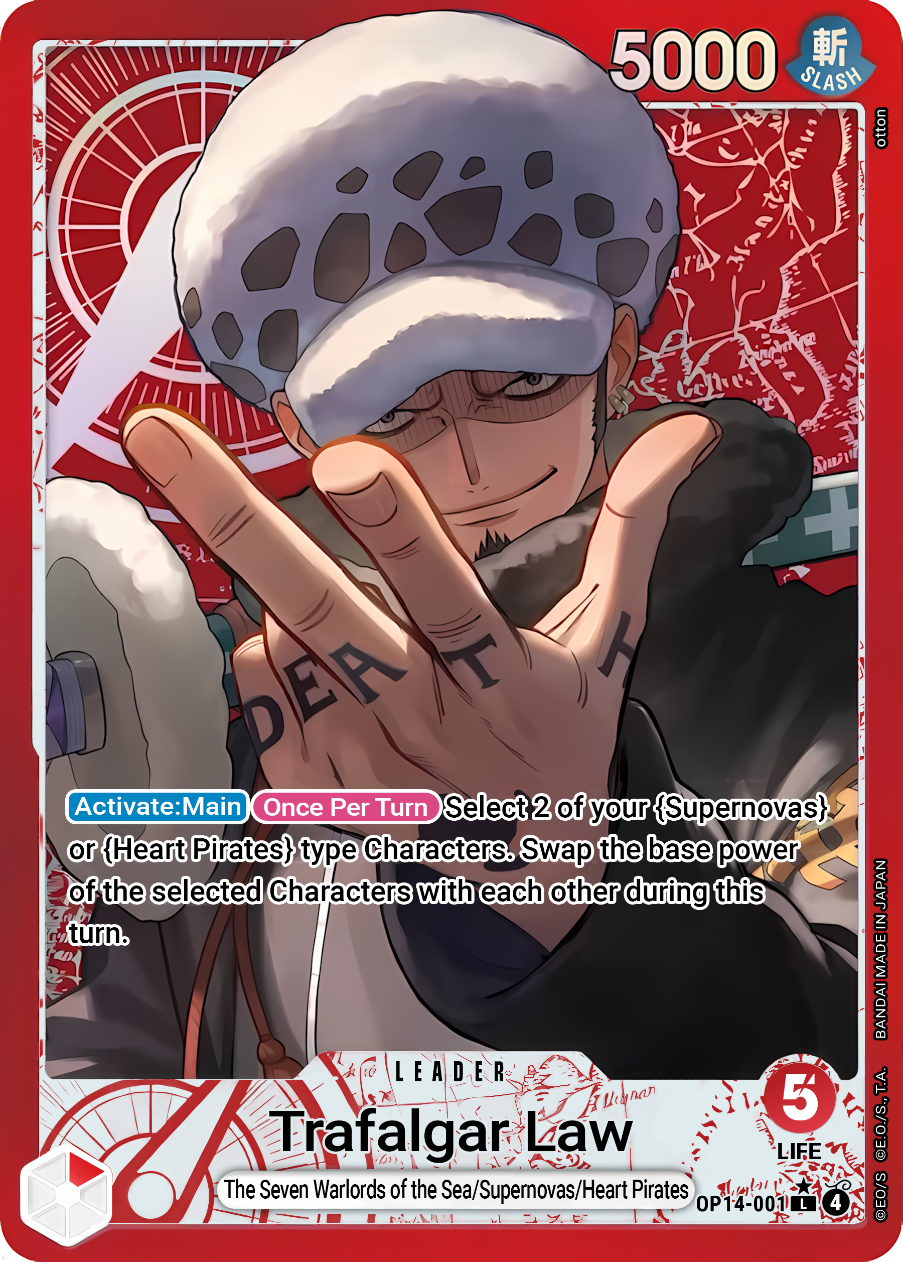 Trafalgar Law OP14-001 (The Azure Sea's Seven)  - Alternate Art Foil